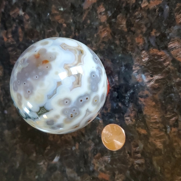SUPER RARE OLD STOCK MAROVATO OCEAN JASPER SPHERE! - Picture 5 of 5